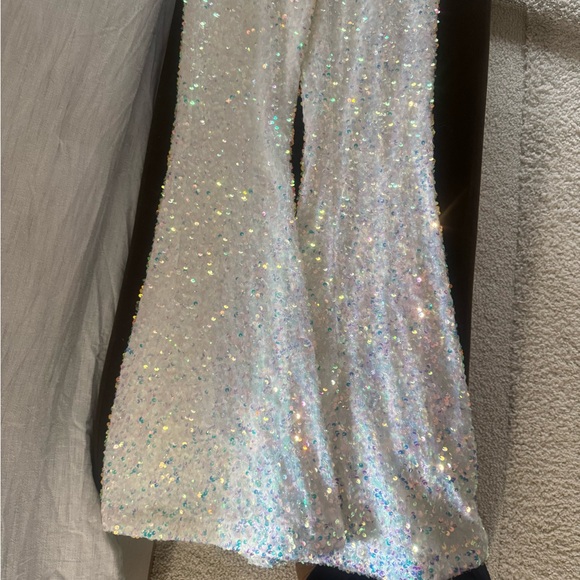 White Sequin Jumpsuit - Picture 4 of 6